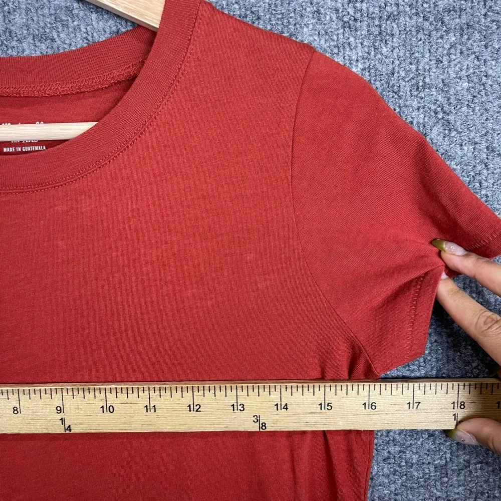NEW Madewell T-Shirt  XXS Burnt Orange New Crew Neck Short Sleeve Cotton Tee